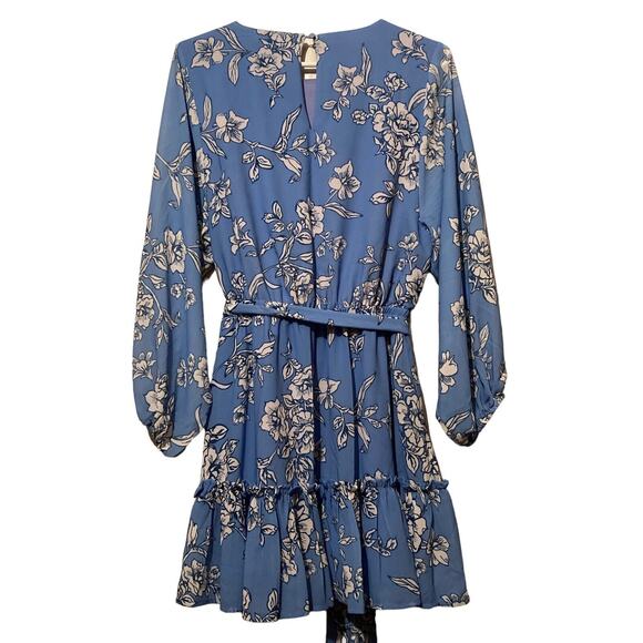 Flying Tomato Mini Dress Size Medium Blue White Floral Boho Festival Wedding - Picture 5 of 9